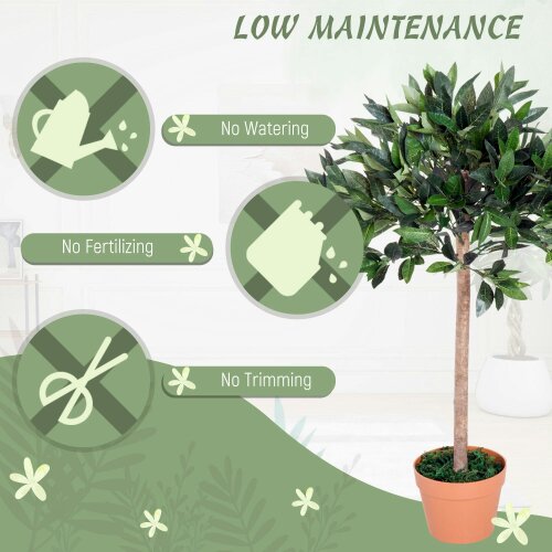 Wyld Haus Niladi Artificial Olive Style Tree In Green With Orange Accent Pot For Interior Decor