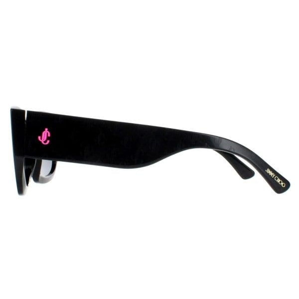 Jimmy Choo Sunglasses CAMI/S 807 IR Black with Black Pattern Temples Grey