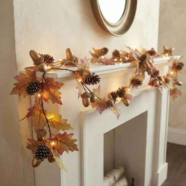 Garden Greatness 2M Acorn Maple Lead Pinecone LED Garland