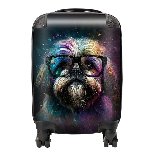 Warren Reed Lharsa Apso Dog Face Splashart Suitcase