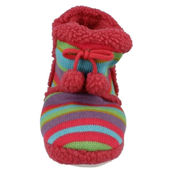Spot On Girls Spot On Flat Pom Pom Detail Bootee Slipper