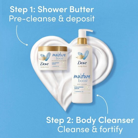 Dove Body Love Moisture Duo Hyaluronic Acid Cleanser & Moringa Shower Butter