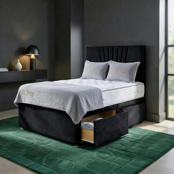 Elysian Silver Single Two Drawer Divan Bed