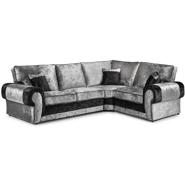 Furnishings For Less Chelsea Crushed Velvet Full Back 4 Seater L Shaped Corner Sofa