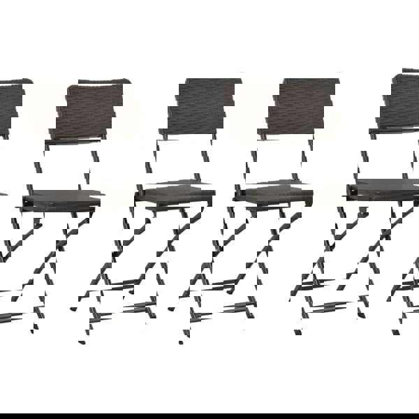 Berkfield Folding Garden Chairs 2 pcs HDPE and Steel Brown