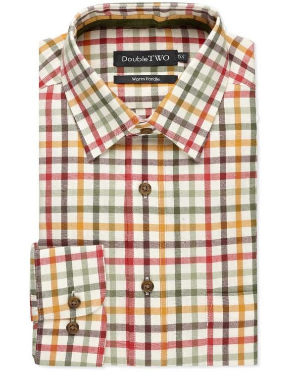 Gold Tattersall Check Warm Handle Shirt