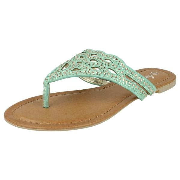 Savannah Ladies Savannah Jewelled Toe Post Sandals