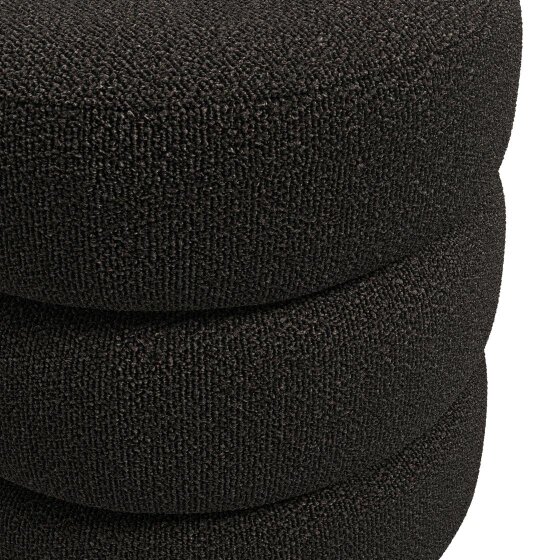 Wyld Haus Antipodes Black Chenille Round 3 Tier Pouffe