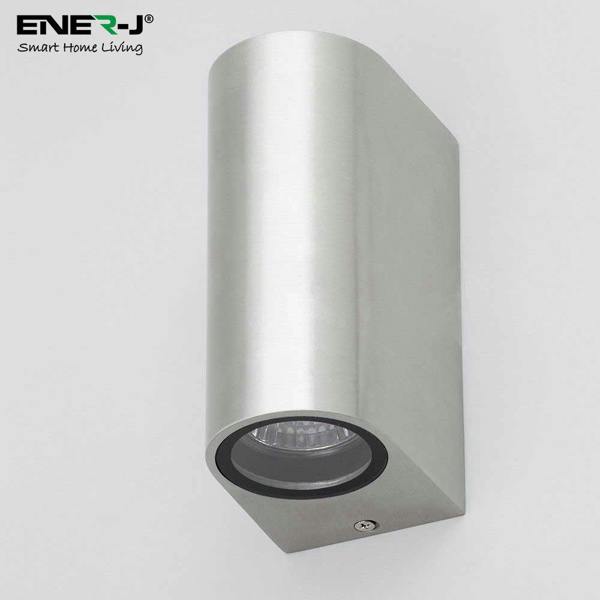 ENER-J Up-Down Wall Light Silver Housing, Indoor / Outdoor, GU10 Fitting, IP44 Up-Down Outdoor Wall Light (Max 35Wx2)