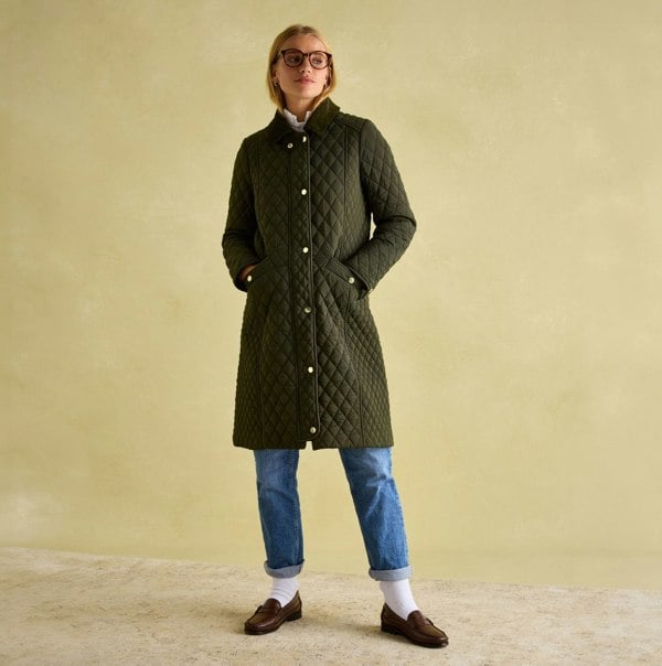 Joules ROSEWELL LONG Womens Coat Green