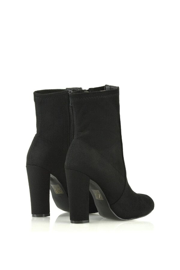 XY LONDON Block High Heeled Zip-up Stretch Sock Ankle Boots