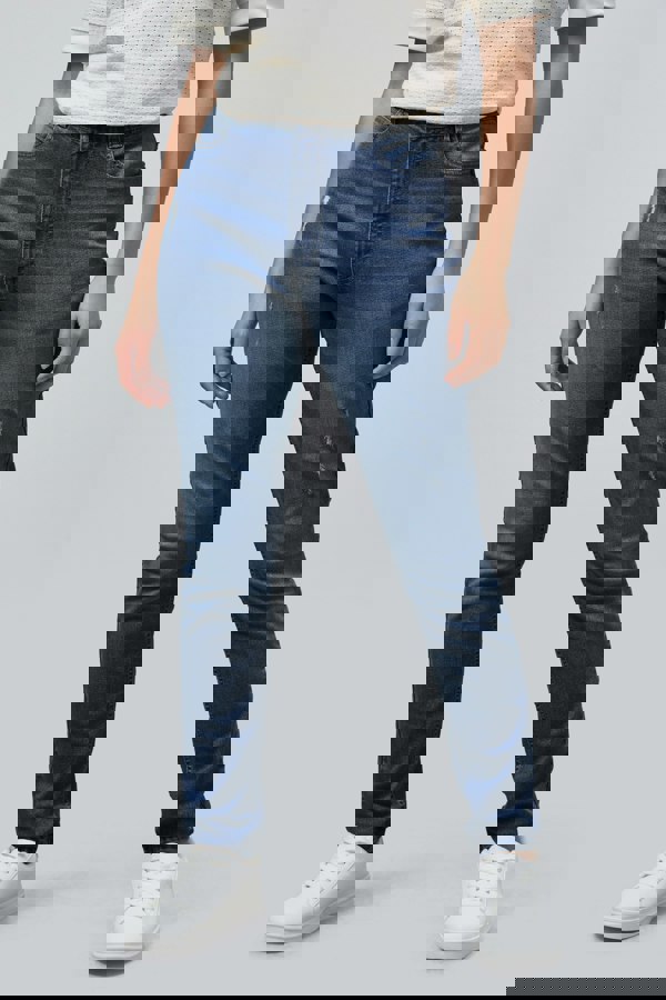 ENORSIA High Waist Regular Length Distressed Jeans