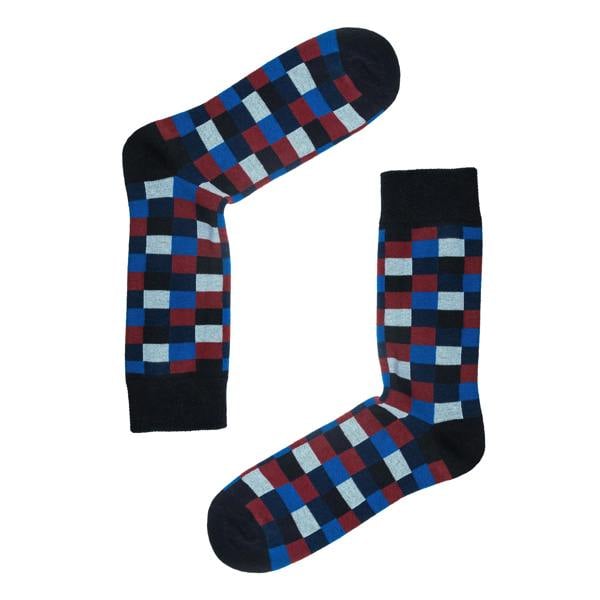 Jemsox Square Pattern Organic Cotton Mens Socks | Comfort Top & Soft Fit