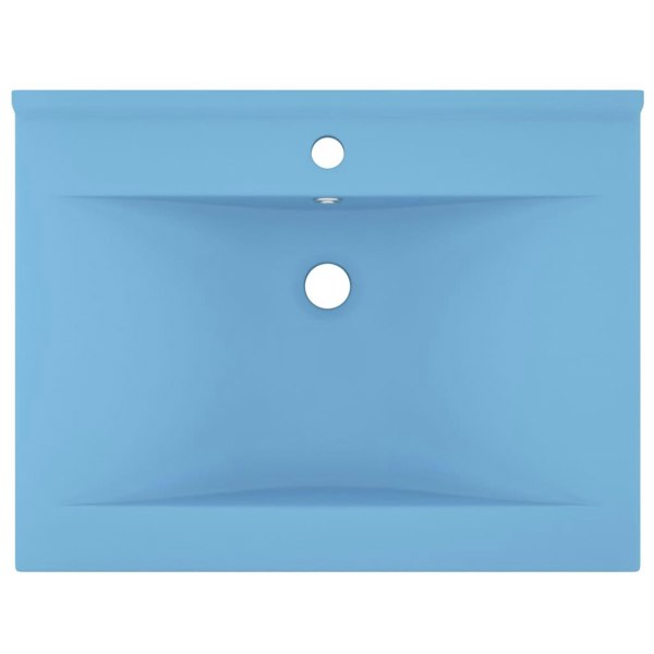 Berkfield Luxury Basin with Faucet Hole Matt Light Blue 60x46 cm Ceramic