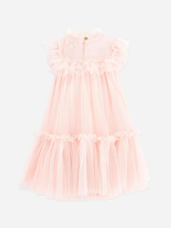 Angels Face Girls Andrea Spotted Tulle Dress in Pink