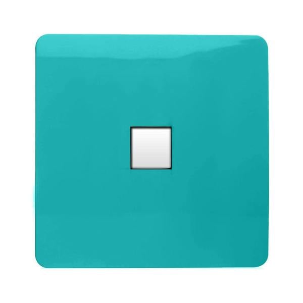 Trendi Switch 1 Gang Cat 3 Telephone Slave Socket in Bright Teal