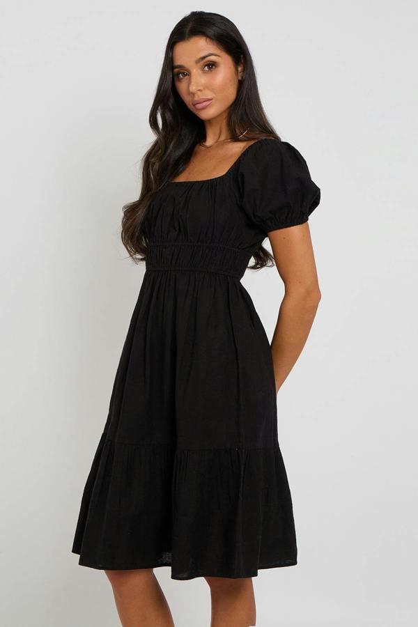 Urban Bliss Black Milk-Maid Smock Dress