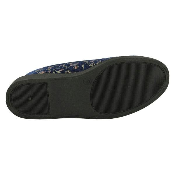 Spot On Ladies Spot On Floral Detailed Washable Slippers LVSN