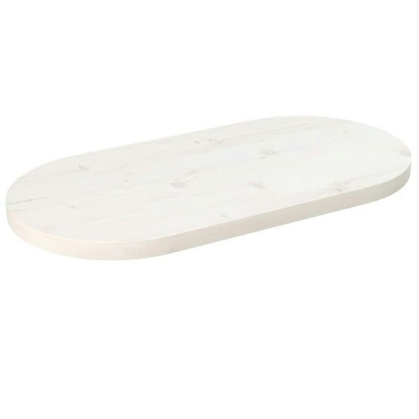 Berkfield Table Top White 60x30x2.5 cm Solid Wood Pine Oval