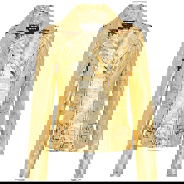 Leather Company Women's Real Lamb Nappa Leather Vintage Biker Jacket