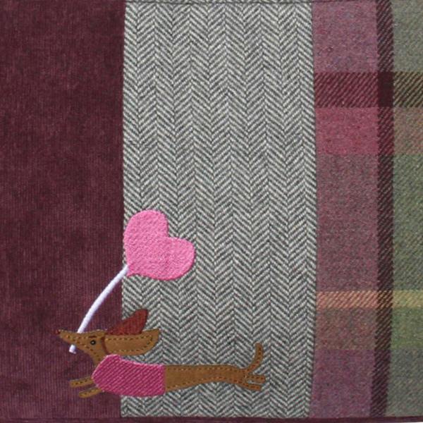 Earth Squared Dachshund Dog Wool Tartan Tweed Messenger Bag