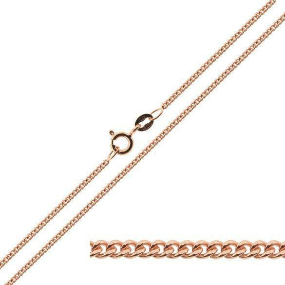 9ct Rose Gold 1.1mm Diamond Cut Curb Chain - Love Silver Jewellery