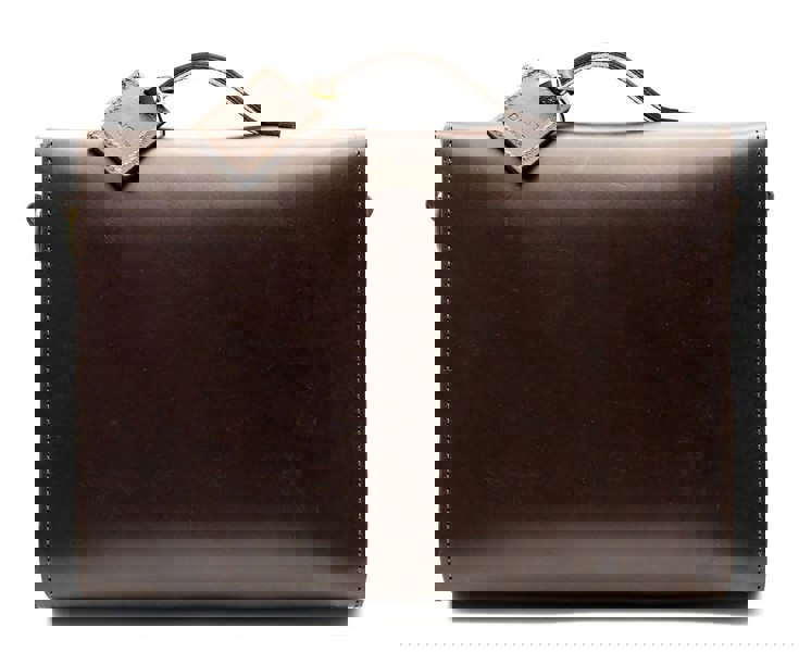 Leather Briefcase in Cuoio Dark Brown Mod 206