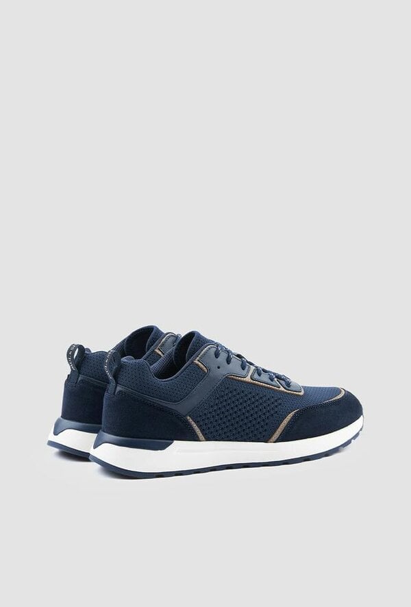 Paul & Shark Knit and Leather Sneakers