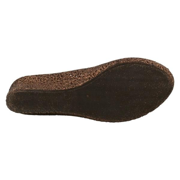 Savannah Ladies Savannah Slip On Open Toe Ballerina Style Wedge Shoes