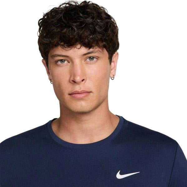 Nike Mens Miler Swoosh Reflective Detail T-Shirt - Midnight Navy - 