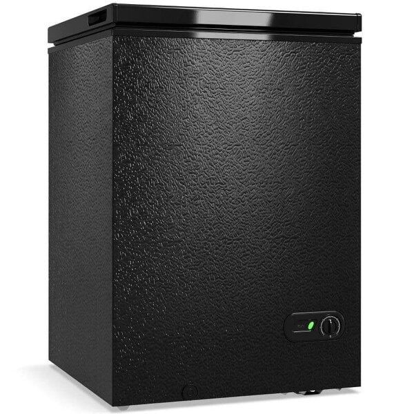 91L Freestanding Chest Freezer with Removable Storage Basket, Chest Freezer with Mechanical Temperature Control, Black