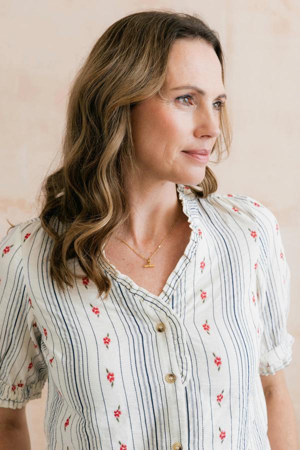 Lily & Me Wren Frill Blouse Ecru