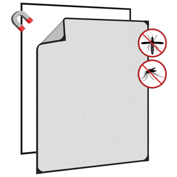 Berkfield Magnetic Insect Screen for Windows Anthracite 100x120 cm