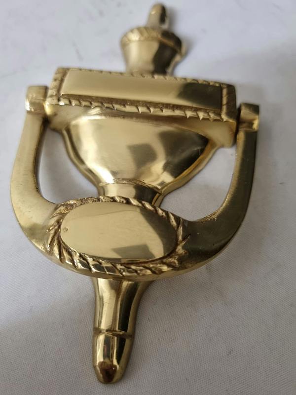 EDH Door Hardware Haven Heritage Urn Door Knocker 5" INCH Georgian Front Door Knocker Brass Gold Urn Style