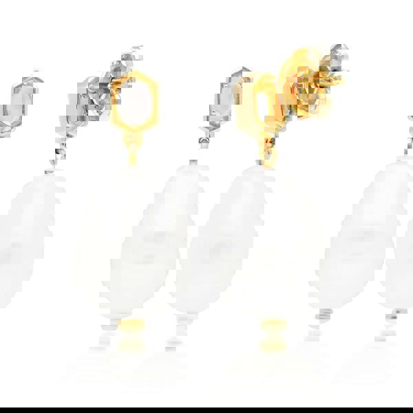 270E030802925 Modern Baroque Pearl & Moonstone Drop Earrings in Gold Silver 4