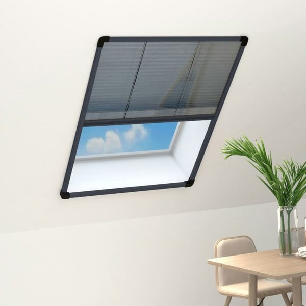Berkfield Plisse Insect Screen for Windows Aluminium Anthracite 60x80cm
