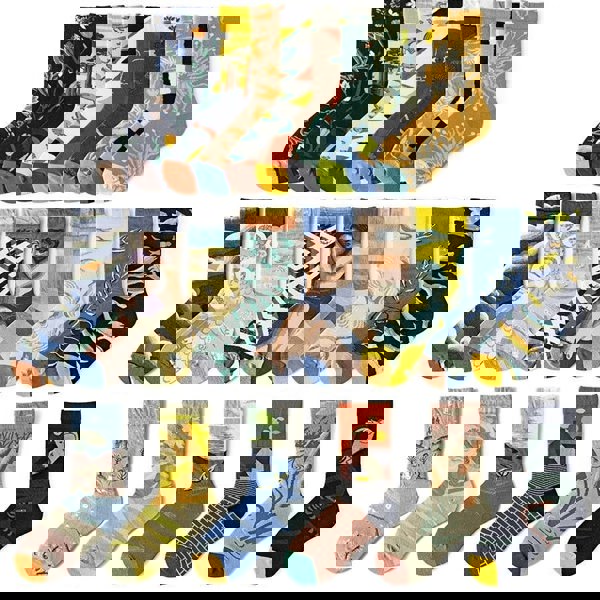 Anysox Anyfootwear  5 Pairs Grey Size 5-9 Sock High-Quality  Knitted Long Sock With Print