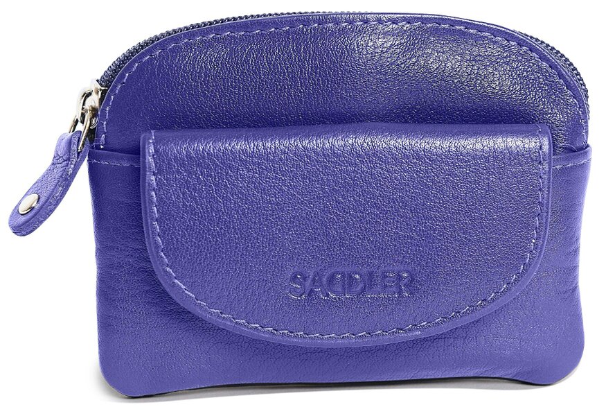 SADDLER Compact Leather Zip-Top Coin Purse "Molly" – Handmade by Saddler | RFID Protected & Gift Boxed | With Front Pocket & Interior Key Ring