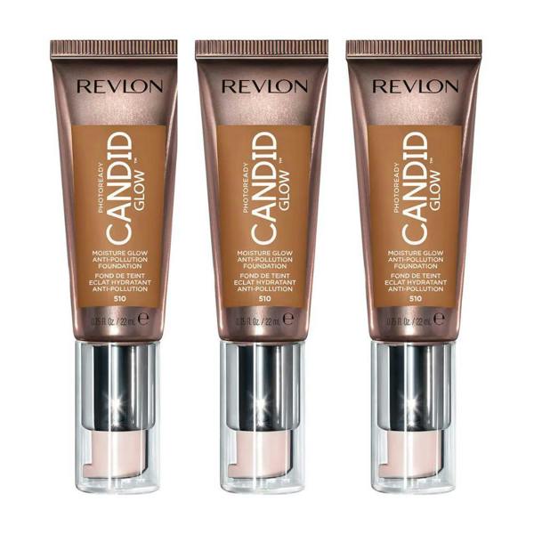 Revlon 3 x Revlon Photoready Candid Moisture Glow Foundation - 510 Cappuccino
