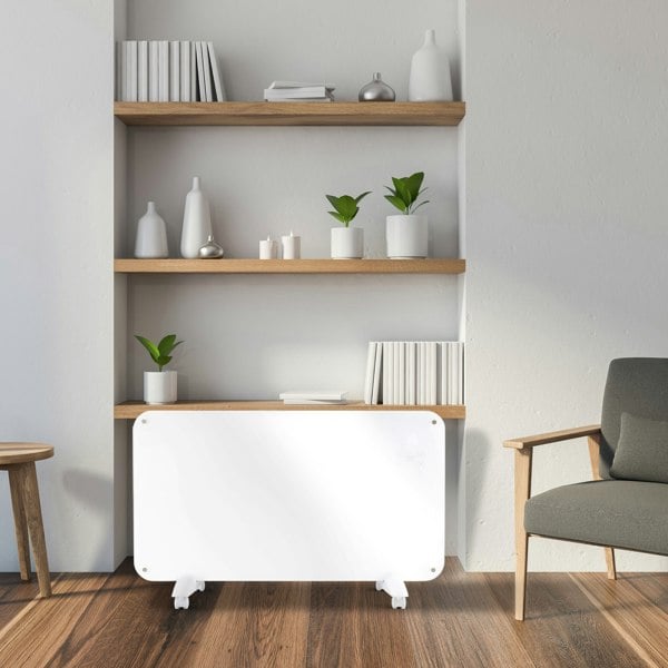 Castle Heaters Designer Electric Glass Panel Heater 1000W With Smart WIFI Alexa, Remote Control and Timer - NR10