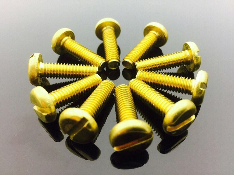 Fixaball M6 Machine Screws Slotted Pan Head Brass DIN 85