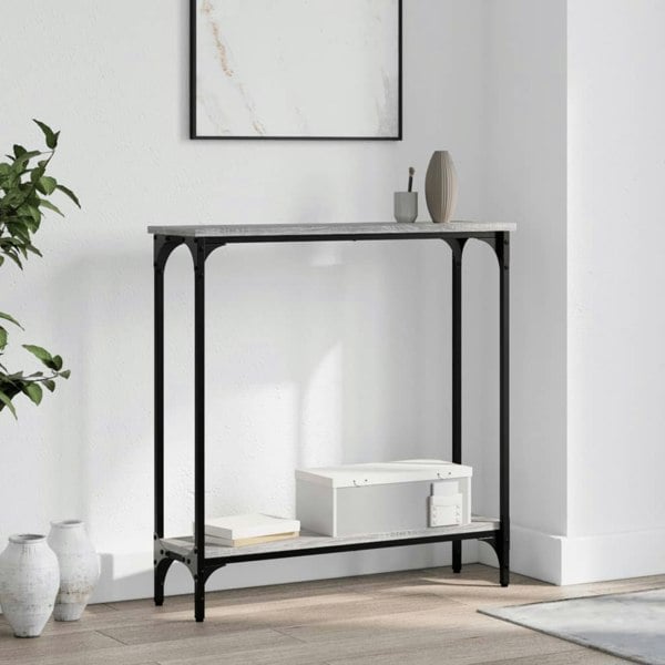 Berkfield Console Table Grey Sonoma 75x22.5x75 cm Engineered Wood