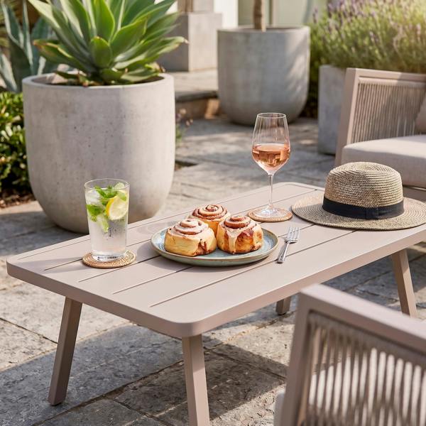Dellonda Fusion 4 Piece Outdoor Aluminium Sofa Set, Light Grey - DG56