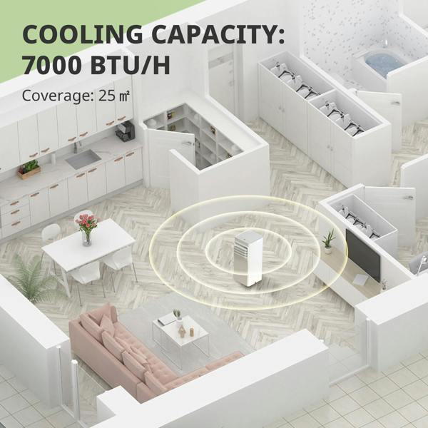 Living and Home 7000BTU Portable 3-in-1 Air Conditioner