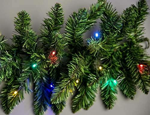 2m Green Pre-Lit Imperial Pine Christmas Garland with 50 Multicolour LEDs, PVC, 1 Pack image 6