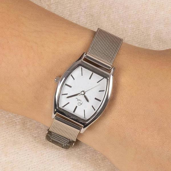 Pia Ahead of the Times Silver-Tone Watch, Polished Silver-Tone Case with
