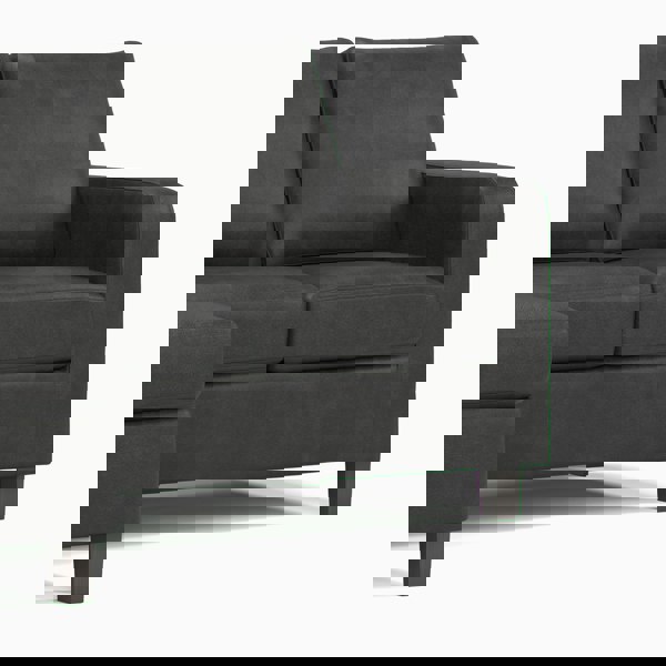 Furnishings For Less York Black Faux Leather 3 Seater Reversible Corner Sofa