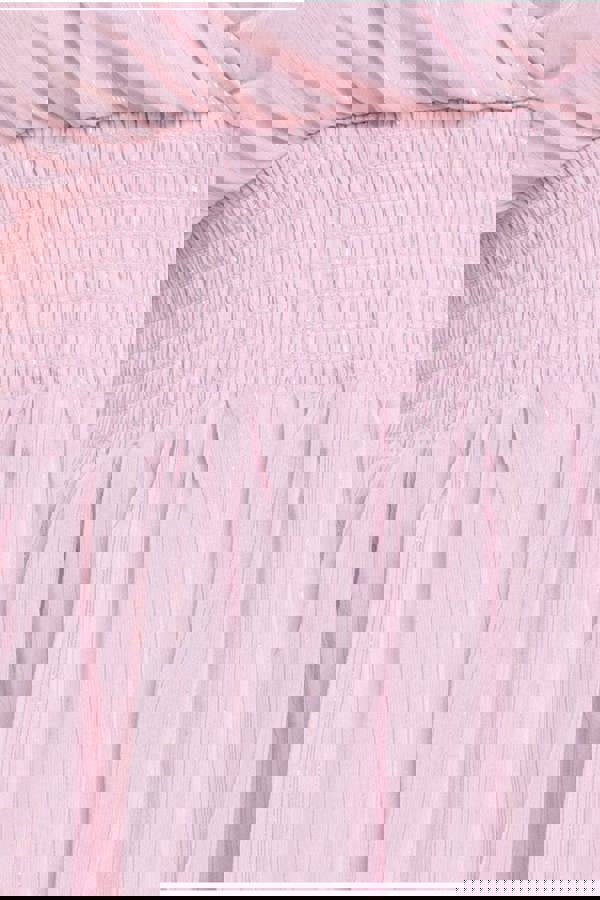 Plain Lurex Chiffon Tiered Midi Dress - Blush Pink DR3905P