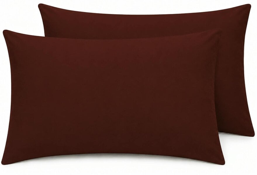 Night Zone 200 Thread Count Egyptian Cotton Pillowcases Pair – Hotel Quality Bed Linen - Chocolate - House Wife Pillow Cases