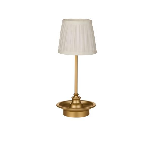 Lighting Collection Traditional Brass Table Lamp with Soft Pleated Shade
